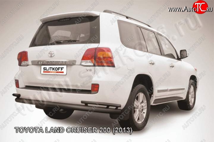 13 949 р. Защита задняя Slitkoff  Toyota Land Cruiser  200 (2012-2015) 1-ый рестайлинг (Цвет: серебристый)  с доставкой в г. Москва