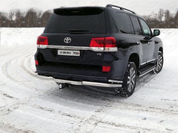 Защита заднего бампера (уголки двойные/76,1/42,4 мм, EXECUTIVE) ТСС Toyota (Тойота) Land Cruiser (Лэнд)  200 (2015-2021) 200 2-ой рестайлинг