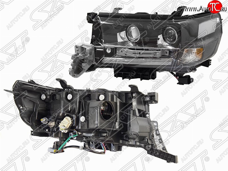 25 399 р. Левая фара передняя SAT LED EXECUTIVE BLACK/WHITE Toyota Land Cruiser 200 2-ой рестайлинг (2015-2021)  с доставкой в г. Москва