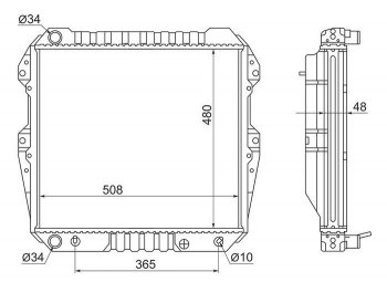 Радиатор двигателя SAT Toyota Land Cruiser J70 5 дв. дорестайлинг (1984-1994)