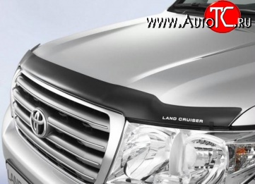 3 169 р. Дефлектор капота NovLine (с логотипом) Toyota Land Cruiser 200 дорестайлинг (2007-2012)  с доставкой в г. Москва