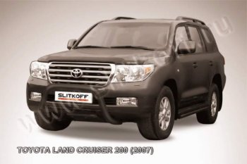 20 599 р. Кенгурятник d76 низкий мини Toyota Land Cruiser 200 дорестайлинг (2007-2012) (Цвет: серебристый)  с доставкой в г. Москва. Увеличить фотографию 1