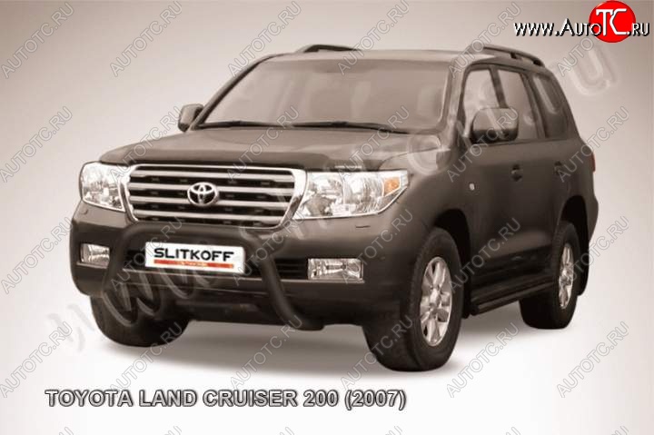 20 599 р. Кенгурятник d76 низкий мини Toyota Land Cruiser 200 дорестайлинг (2007-2012) (Цвет: серебристый)  с доставкой в г. Москва