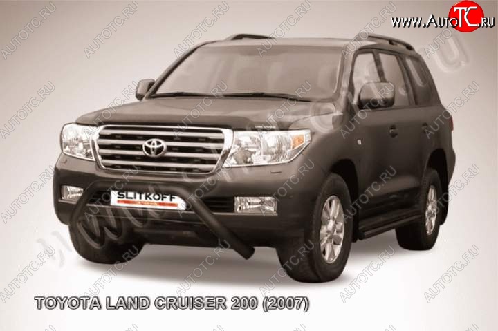 22 999 р. Кенгурятник d76 низкий широкий мини Toyota Land Cruiser 200 дорестайлинг (2007-2012) (Цвет: серебристый)  с доставкой в г. Москва