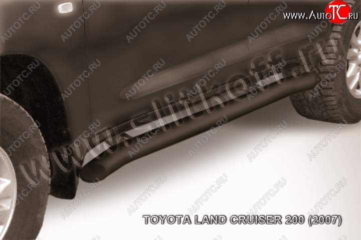 13 199 р. Защита порогов Slitkoff  Toyota Land Cruiser  200 (2007-2012) дорестайлинг (Цвет: серебристый)  с доставкой в г. Москва