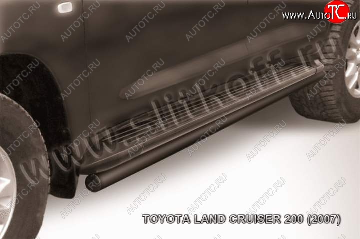 11 999 р. Защита штатного порога d57 Toyota Land Cruiser 200 дорестайлинг (2007-2012) (Цвет: серебристый)  с доставкой в г. Москва