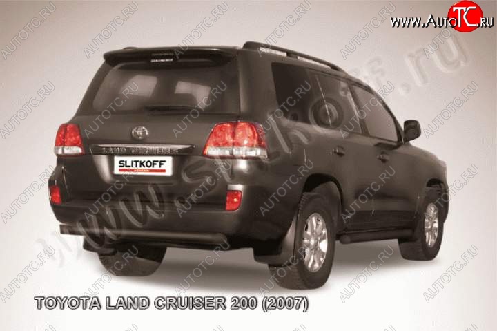 9 999 р. Защита задняя Slitkoff  Toyota Land Cruiser  200 (2007-2012) дорестайлинг (Цвет: серебристый)  с доставкой в г. Москва