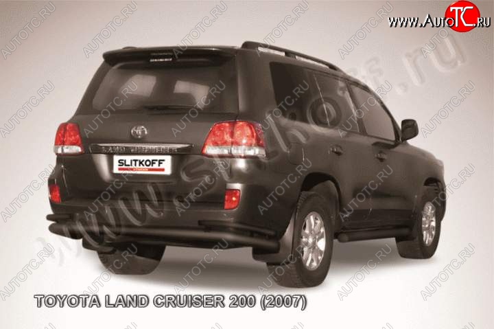 13 949 р. Защита задняя Slitkoff  Toyota Land Cruiser  200 (2007-2012) дорестайлинг (Цвет: серебристый)  с доставкой в г. Москва