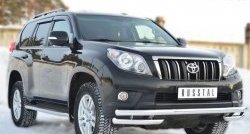 26 549 р. Защита переднего бампера (Ø63 мм с углами, нержавейка) SLITKOFF Toyota Land Cruiser Prado J150 дорестайлинг (2009-2013)  с доставкой в г. Москва. Увеличить фотографию 4