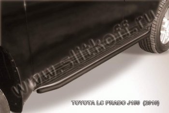 9 349 р. Защита штатного порога d42 Slitkoff  Toyota Land Cruiser Prado  J150 (2009-2013) дорестайлинг (Цвет: серебристый)  с доставкой в г. Москва. Увеличить фотографию 1