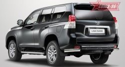 Защита заднего бампера из боковых уголков (d76) Souz-96 Toyota Land Cruiser Prado J150 дорестайлинг (2009-2013)