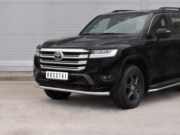 21 749 р. Защита переднего бампера (Ø63 мм, нержавейка) SLITKOFF Toyota Land Cruiser J300 дорестайлинг (2021-2024)  с доставкой в г. Москва. Увеличить фотографию 2