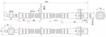 Тормозной шланг SAT (левый/правый)  LiteAce  R40,50, Town Ace  3