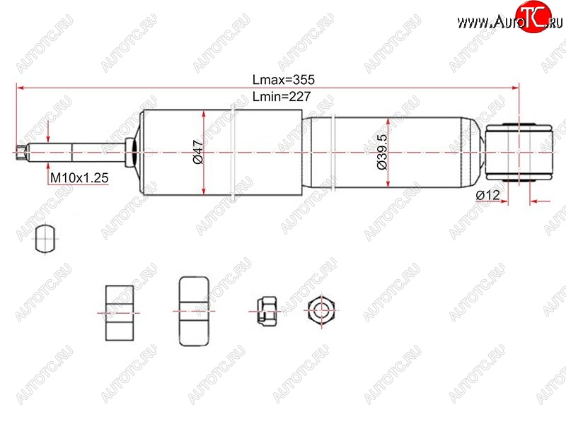 1 669 р. Амортизатор передний LH=RH SAT Toyota LiteAce Noah (1996-2001)  с доставкой в г. Москва