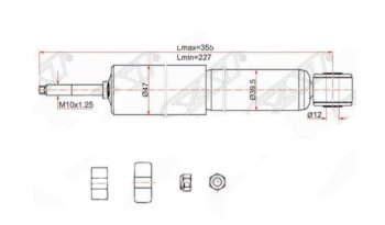 1 359 р. Амортизатор передний SAT Toyota LiteAce Noah (1996-2001)  с доставкой в г. Москва. Увеличить фотографию 1