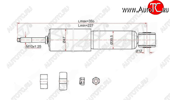 1 359 р. Амортизатор передний SAT  Toyota LiteAce  Noah (1996-2001)  с доставкой в г. Москва