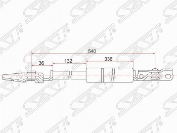 Левый газовый упор крышки багажника SAT Toyota Nadia XN10 дорестайлинг (1998-2001)