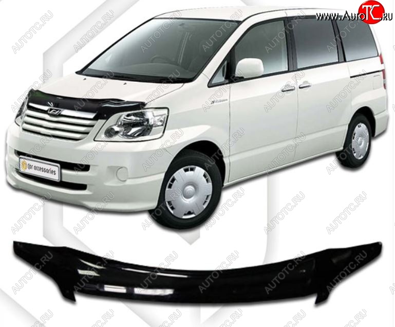 2 359 р. Дефлектор капота CA-Plastiс  Toyota Noah  1 (2001-2007) дорестайлинг, рестайлинг (Classic черный, Без надписи)  с доставкой в г. Москва