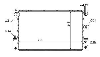 Радиатор двигателя SAT Toyota (Тойота) Prius (Приус)  XW20 (2003-2011) XW20 дорестайлинг, рестайлинг