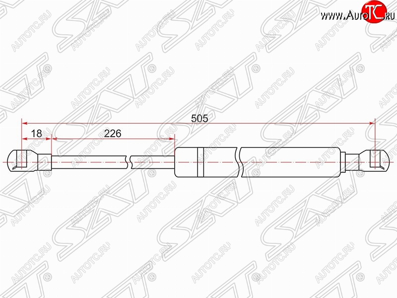 579 р. Газовый упор крышки багажника SAT  Toyota Prius  XW30 (2009-2011) дорестайлинг  с доставкой в г. Москва