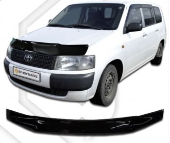 1 999 р. Дефлектор капота CA-Plastiс Toyota Probox (2002-2014) (Classic черный, Без надписи)  с доставкой в г. Москва. Увеличить фотографию 1