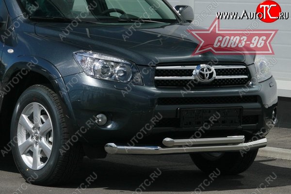 13 139 р. Защита переднего бампера двойная Souz-96 (d76/60) Toyota RAV4 XA305 5 дв. дорестайлинг (2005-2009)  с доставкой в г. Москва