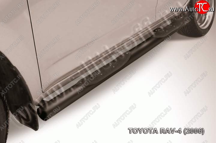 12 349 р. Защита порогов Slitkoff Toyota RAV4 XA305 5 дв. дорестайлинг (2005-2009) (Цвет: серебристый)  с доставкой в г. Москва