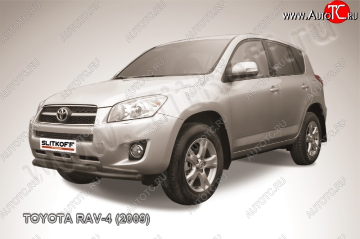 10 299 р. Защита переднего бампер Slitkoff Toyota RAV4 XA30 5 дв. 1-ый рестайлинг (2008-2010) (Цвет: серебристый)  с доставкой в г. Москва