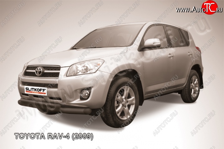 11 299 р. Защита переднего бампер Slitkoff Toyota RAV4 XA30 5 дв. 1-ый рестайлинг (2008-2010) (Цвет: серебристый)  с доставкой в г. Москва