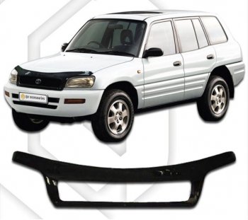 2 399 р. Дефлектор капота CA-Plastiс  Toyota RAV4  XA10 (1994-2000) 5 дв. дорестайлинг, 5 дв. рестайлинг (Classic черный, Без надписи)  с доставкой в г. Москва. Увеличить фотографию 1