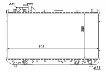 Радиатор двигателя SAT Toyota (Тойота) RAV4 (рав)  XA10 (1994-1997) XA10 3 дв. дорестайлинг, 5 дв. дорестайлинг