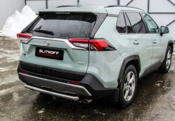 Защита заднего бампера Slitkoff (d57) Toyota (Тойота) RAV4 (рав)  XA50 (2018-2025) XA50 5 дв. дорестайлинг