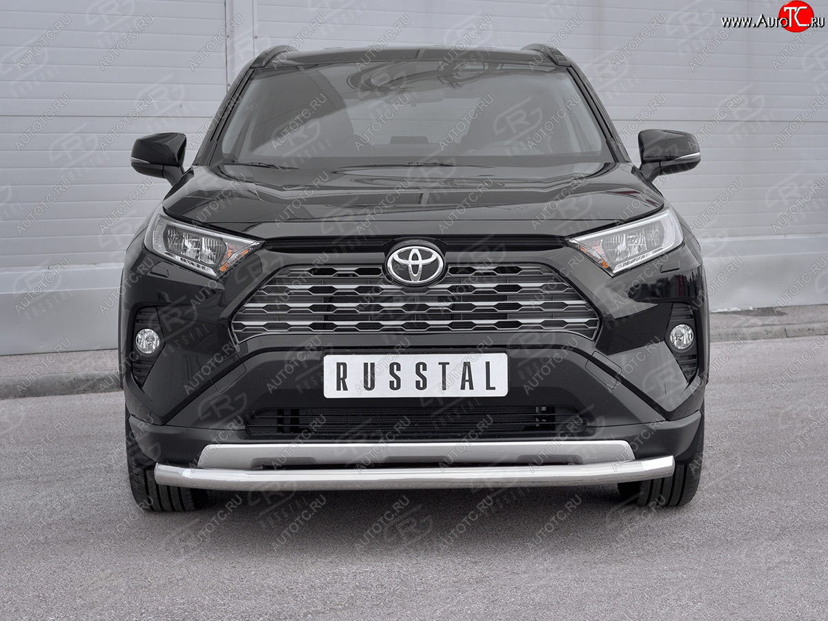 16 649 р. Защита переднего бампера (Ø63 мм, нержавейка) SLITKOFF  Toyota RAV4  XA50 (2018-2025) 5 дв. дорестайлинг  с доставкой в г. Москва