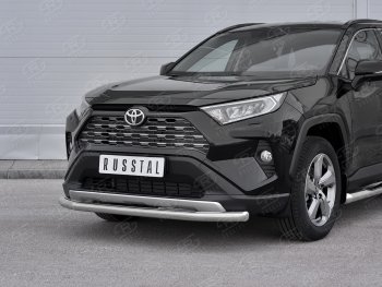 16 649 р. Защита переднего бампера (Ø63 мм, нержавейка) SLITKOFF  Toyota RAV4  XA50 (2018-2025) 5 дв. дорестайлинг  с доставкой в г. Москва. Увеличить фотографию 2