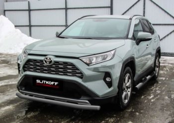 Защита переднего бампера Slitkoff (Ø57 мм) Toyota (Тойота) RAV4 (рав)  XA50 (2018-2025) XA50 5 дв. дорестайлинг