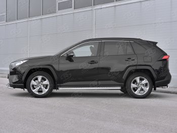 25 849 р. Пороги SLITKOFF d42 с листом Toyota RAV4 XA50 5 дв. дорестайлинг (2018-2024) (лист алюминий, труба сталь)  с доставкой в г. Москва. Увеличить фотографию 3