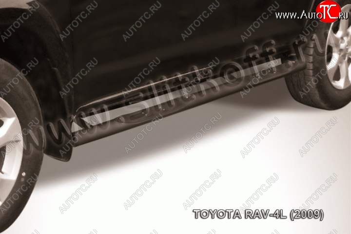 12 349 р. Защита порогов Slitkoff Toyota RAV4 XA30 5 дв. удлиненный 2-ой рестайлинг (2010-2013) (Цвет: серебристый)  с доставкой в г. Москва