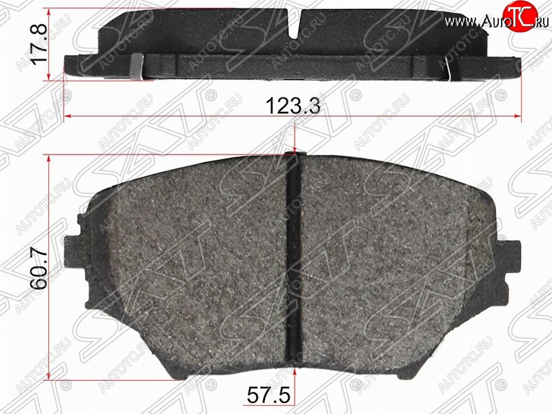 1 379 р. Колодки тормозные (передние) SAT  Toyota RAV4  CA20 (2000-2003) 3 дв. дорестайлинг, 5 дв. дорестайлинг  с доставкой в г. Москва