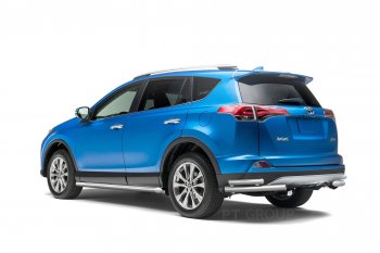 25 999 р. Защита порогов из трубы Ø63 Petroil Tuning Toyota RAV4 XA40 5 дв. рестайлинг (2015-2019) (Нержавеющая полированная сталь)  с доставкой в г. Москва. Увеличить фотографию 2