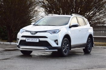 25 999 р. Защита порогов из трубы Ø63 Petroil Tuning Toyota RAV4 XA40 5 дв. рестайлинг (2015-2019) (Нержавеющая полированная сталь)  с доставкой в г. Москва. Увеличить фотографию 4