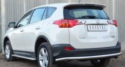 13 199 р. Одинарная защита заднего бампера из трубы диаметром 63 мм SLITKOFF Toyota RAV4 XA40 5 дв. дорестайлинг (2012-2015)  с доставкой в г. Москва. Увеличить фотографию 2