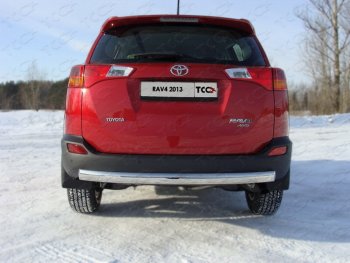 Защита заднего бампера (овальная) ТСС (нержавейка d75х42 мм) Toyota (Тойота) RAV4 (рав)  XA40 (2012-2015) XA40 5 дв. дорестайлинг