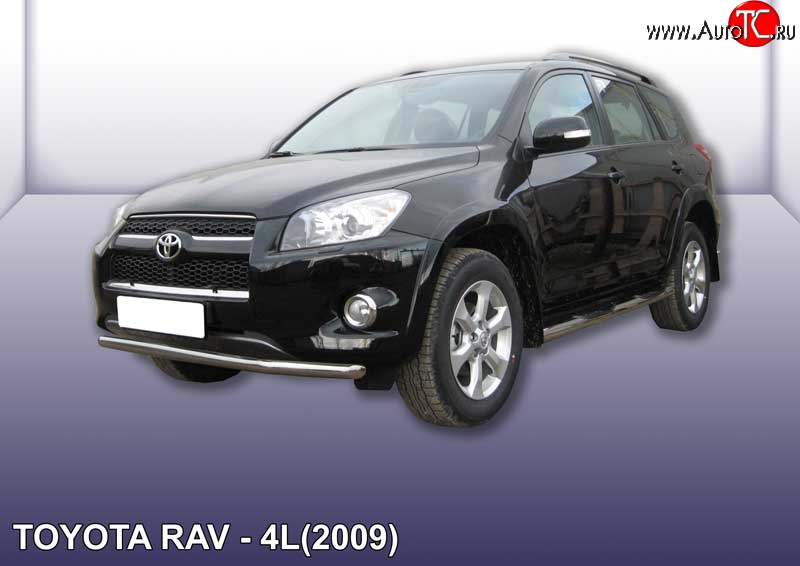 10 599 р. Одинарная защита переднего бампера из трубы диаметром 57 мм Slitkoff Toyota RAV4 XA30 5 дв. удлиненный 1-ый рестайлинг (2009-2010) (Цвет: нержавеющая полированная сталь)  с доставкой в г. Москва