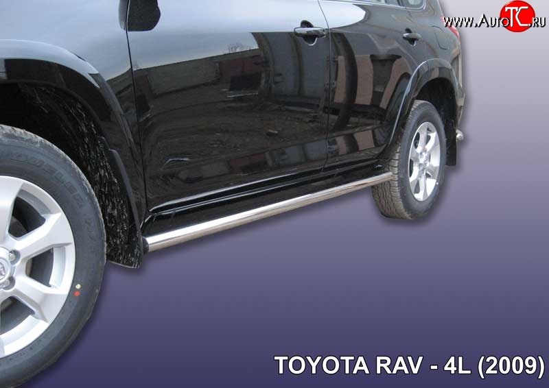 14 449 р. Защита порогов из круглой трубы диаметром 57 мм Slitkoff  Toyota RAV4  XA30 (2003-2010) 5 дв. удлиненный дорестайлинг, 5 дв. удлиненный 1-ый рестайлинг (Цвет: нержавеющая полированная сталь)  с доставкой в г. Москва