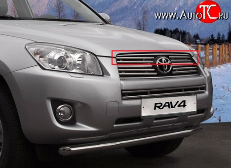 7 799 р. Декоративные вставки решетки радиатора Novline (верхние, двойные) Toyota RAV4 XA30 5 дв. 2-ой рестайлинг (2010-2013)  с доставкой в г. Москва