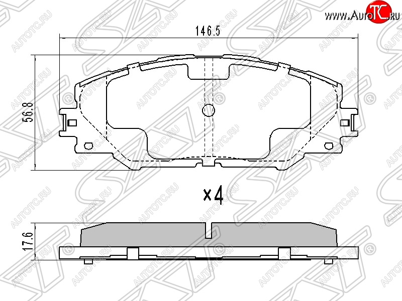 1 329 р. Колодки тормозные SAT (передние) Toyota RAV4 XA30 5 дв. удлиненный 2-ой рестайлинг (2010-2013)  с доставкой в г. Москва