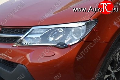 5 349 р. Накладки на фары СТ v2 Toyota RAV4 XA40 5 дв. дорестайлинг (2012-2015) (Неокрашенные)  с доставкой в г. Москва