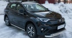 19 549 р. Защита переднего бампера (2 трубыØ63 и 42 мм, нержавейка) SLITKOFF  Toyota RAV4  XA40 (2015-2019) 5 дв. рестайлинг  с доставкой в г. Москва. Увеличить фотографию 4