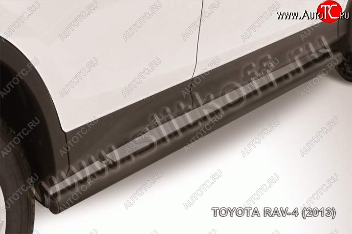 9 649 р. Защита порогов Slitkoff Toyota RAV4 XA40 5 дв. дорестайлинг (2012-2015) (Цвет: серебристый)  с доставкой в г. Москва