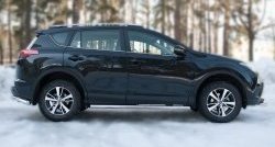 15 299 р. Защита порогов из круглой трубы диаметром 63 мм (рестайлинг) Russtal Toyota RAV4 XA40 5 дв. дорестайлинг (2012-2015) (Защита порогов с со скосами на торцах (вариант 1))  с доставкой в г. Москва. Увеличить фотографию 4